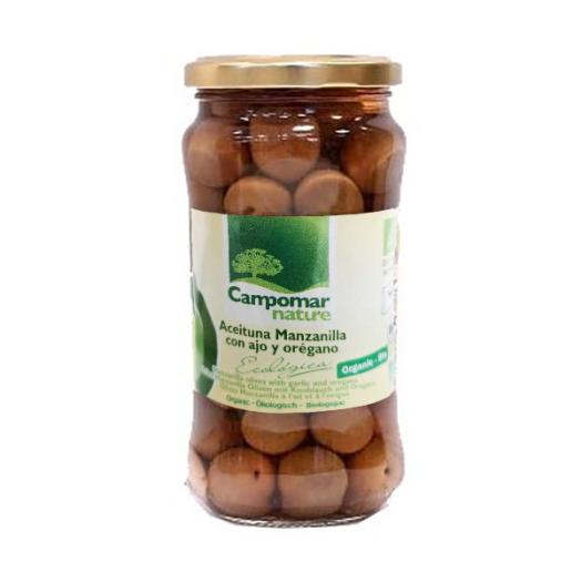 Aceituna Manzanilla con Ajo y Orégano Campomar Bio 350g