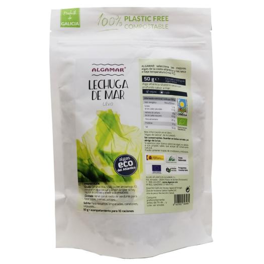 Alga Lechuga de Mar Ulva en Copos Algamar Bio 50g