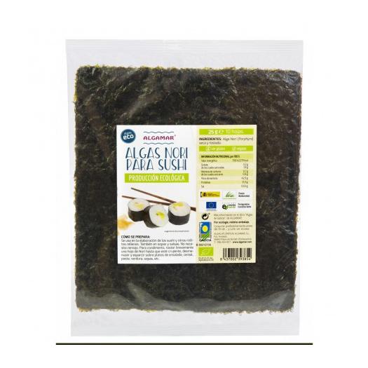 Alga Nori para Sushi 10 Hojas Algamar Bio 25g
