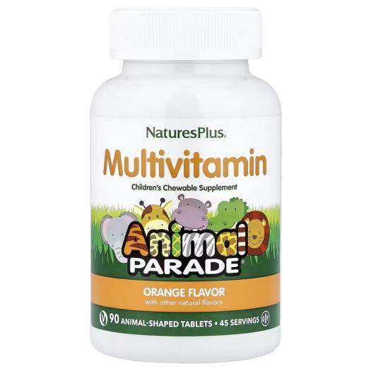 Animal Parade Multivitamínico Naranja Natures Plus 60 Comp Masticables