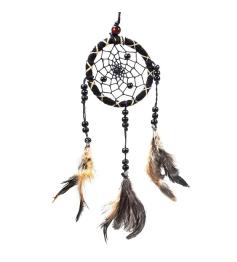 Atrapasueños Negro con Plumas S 7,5x25cm