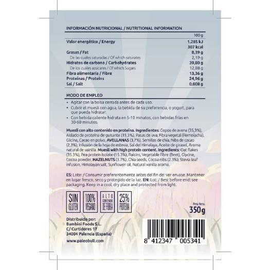 Muesli Protéico Avepro+ Paleobull 350g