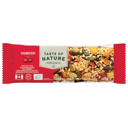 Barrita de Arándanos Rojos Bio Taste of Nature 40g