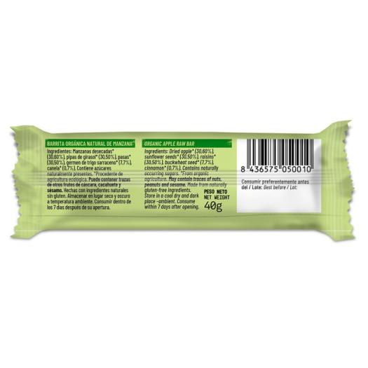 Barrita Raw de Manzana Natruly Bio 40g