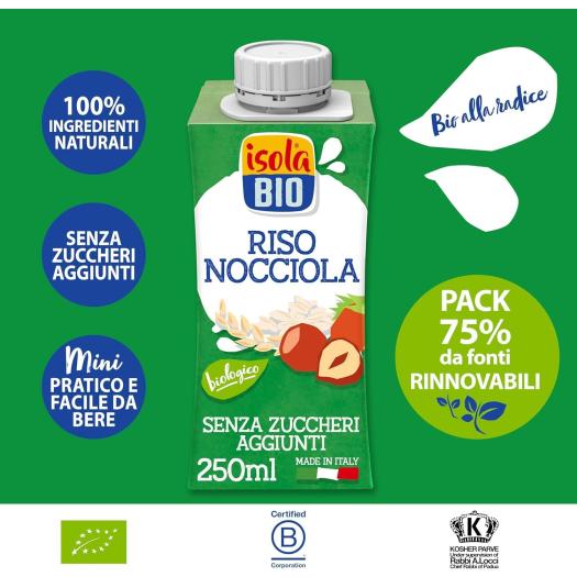 Bebida Mini de Arroz y Avellanas IsolaBio Bio 250ml