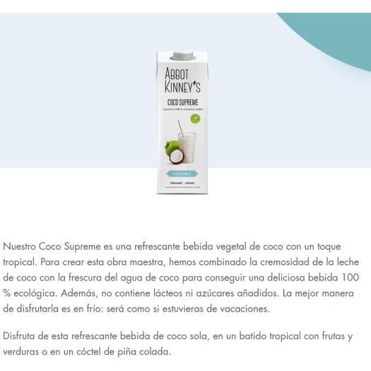 Bebida Vegetal Coco Supreme Abbot Kinneys Bio 1L