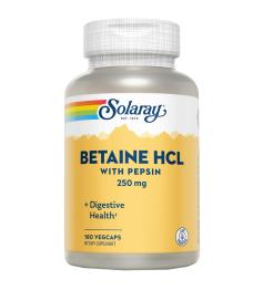 Betain HCI Betaina con Pepsina 250mg Solaray 180 Vegcaps