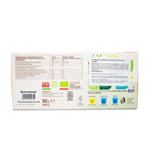 Bizcocho de Avena Cacao Sin Gluten Germinal Bio 180g