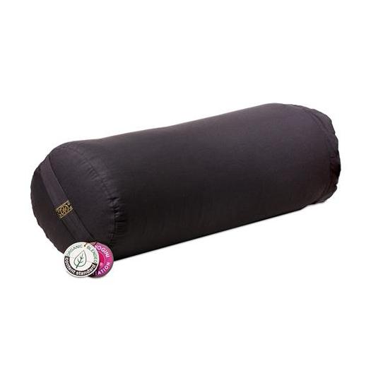 Bolster Yoga Cilíndrico Antracita Algodón Orgánico 60x20cm