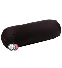 Bolster Yoga Cilíndrico Negro Algodón Orgánico 60x20cm