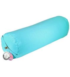 Bolster Yoga Cilíndrico Turquesa Algodón Orgánico 60x20cm