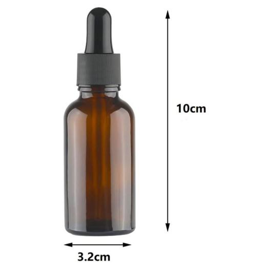Botella Gotero Frasco de Vidrio Ámbar con Pipeta Cuentagotas 30ml