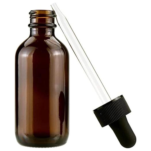 Botella Gotero Frasco de Vidrio Ámbar con Pipeta Cuentagotas 60ml