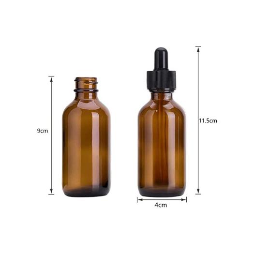 Botella Gotero Frasco de Vidrio Ámbar con Pipeta Cuentagotas 60ml