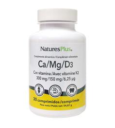 Ca Mg D3 con Vitamina K2 Natures Plus 30 Comprimidos