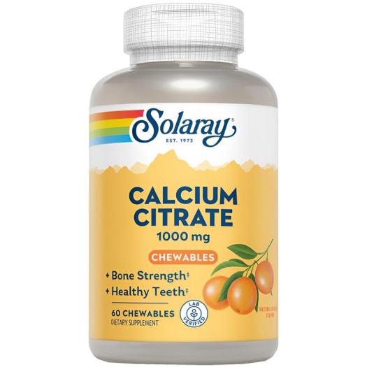Calcium Citrate Masticable Naranja 1000mg Solaray 60 Comp.