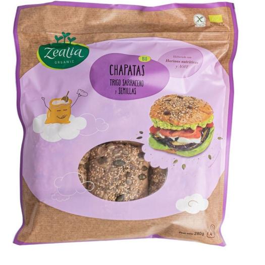 Chapatas Sarraceno y Semillas Sin Gluten Zealia Bio 280g