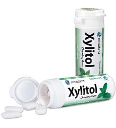 Chicles de Xylitol Sabor Hierbabuena Miradent Bote 30uds