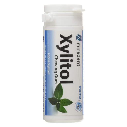 Chicles de Xylitol Sabor Menta Miradent Bote 30uds