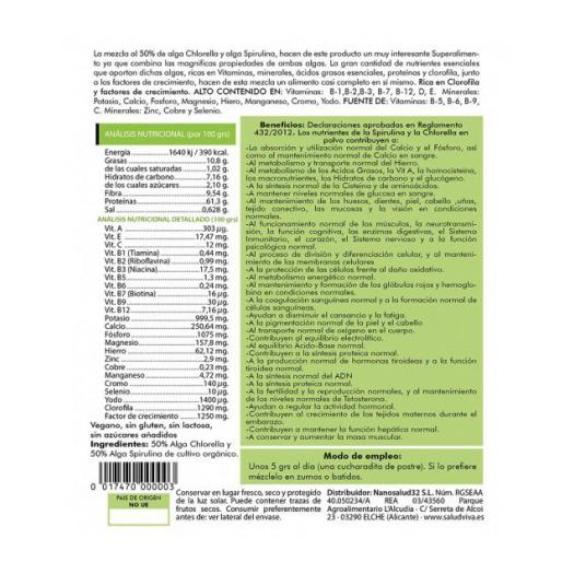 Chlorella y Spirulina Salud Viva Bio 125g