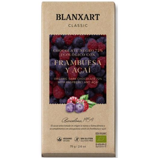Chocolate Classic Negro Açai y Frambuesa Blanxart Bio 75g