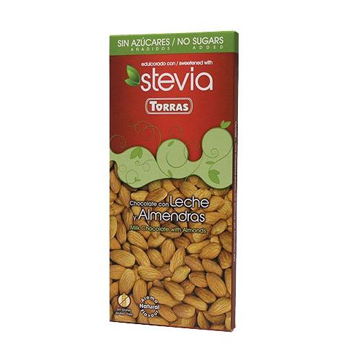 Chocolate con Leche y Almendras con Stevia Convencional 125g
