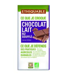 Chocolate con Leche y Arroz Inflado Ethiquable Bio 100g