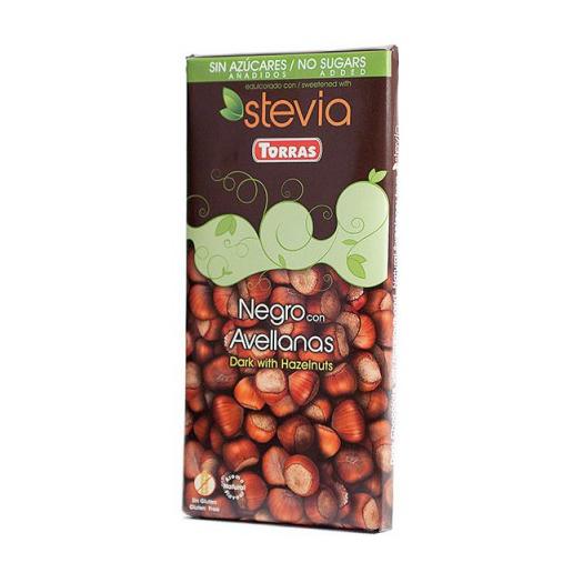 Chocolate con Stevia Negro con Avellanas Sin Gluten Convencional 125g