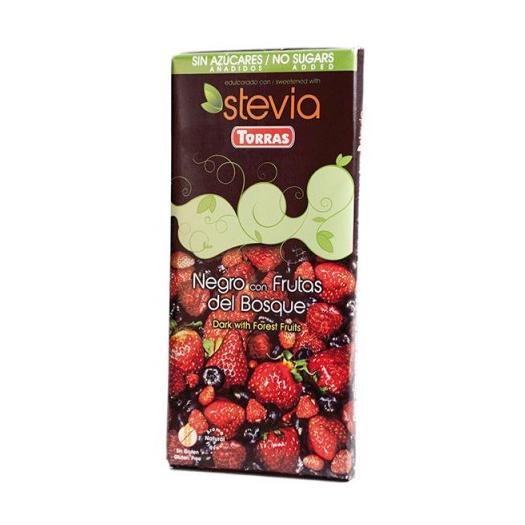 Chocolate con Stevia Negro Frutas del Bosque Sin Gluten Convencional 125g