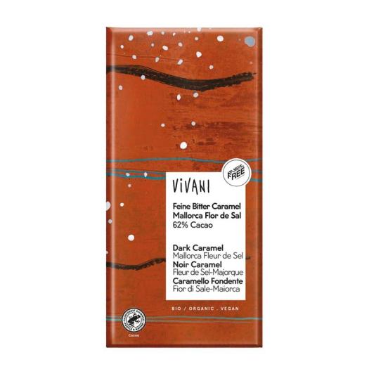 Chocolate Negro 62% Caramelo y Flor de Sal de Mallorca Bio Vivani 80g