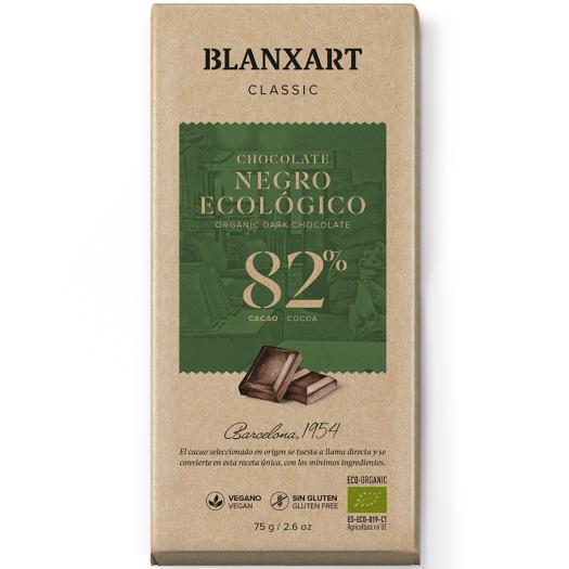 Chocolate Negro República Dominicana 82% Blanxart Bio 75g
