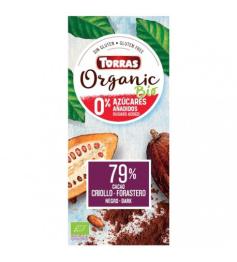Chocolate Orgánico Sin Azúcar Negro 79%  Bio 100g
