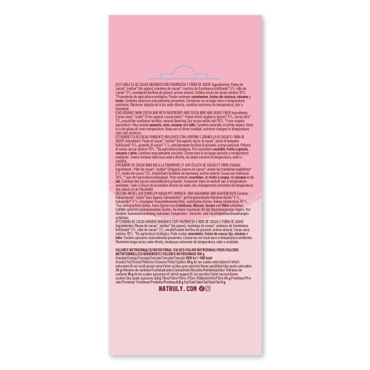 Chocolicious con Frambuesa y Nibs de Cacao Natruly 85g