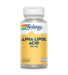 Ácido Alfa Lipoico Alpha Lipoic Acid 250 mg Solaray 60 VegCaps