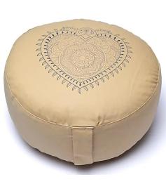 Cojín de Meditación Corazón Beige Algodón Orgánico 33x13cm