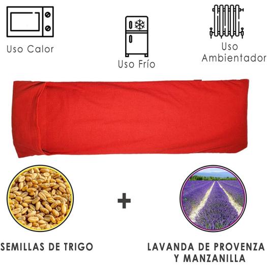 Cojín Terapéutico con Funda Verde Aromedi 15x48cm