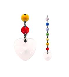 Colgante de Cristal Feng Shui 7 Chakras Corazón 20cm