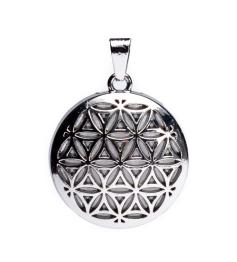 Colgante Flor de la Vida con Cristal de Roca 3cm