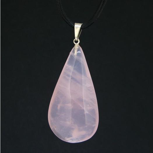 Colgante Gota de Cuarzo Rosa