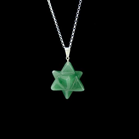Colgante Merkaba de Cuarzo Verde