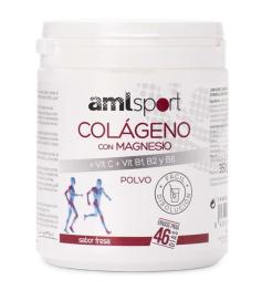 Colágeno con Magnesio  y Vit C B1 B2 B6 Sabor Fresa AMLSport Polvo 350g