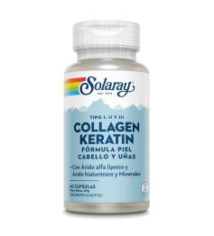 Collagen Keratin Fórmula Piel Cabello Uñas Solaray 60 Cápsulas