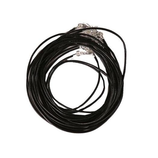 Collar de Cuero con Cierre de Mosquetón Negro 45cm