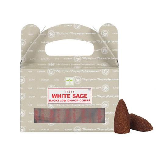 Conos de Incienso para Cascada Salvia Blanca Satya 75g