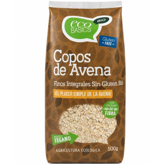 Copos Integrales de Avena Finos SIN GLUTEN EcoBasics Bio 500g