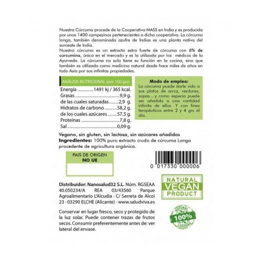 Cúrcuma Extra Fuerte Salud Viva Bio 80g