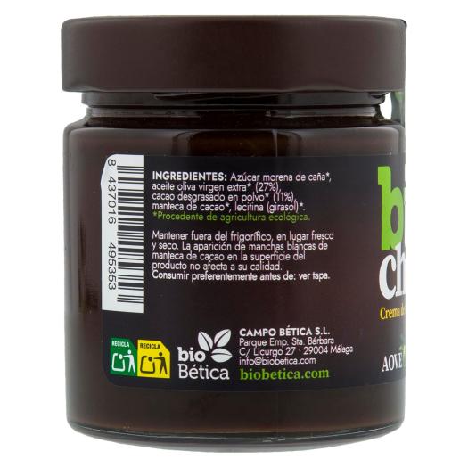 Crema de Cacao con Aceite de Oliva Virgen Extra Ecológico Biochoc Bio 200g