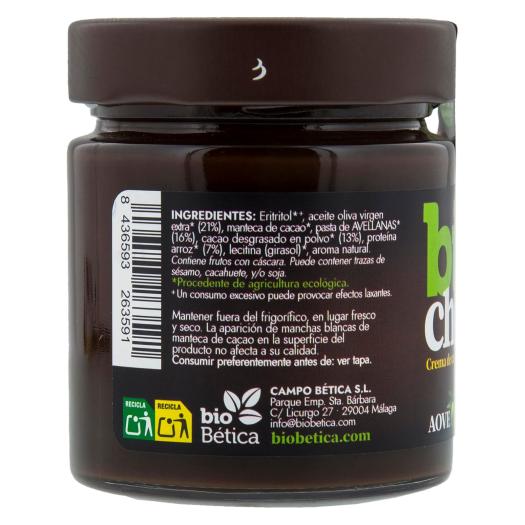 Crema de Cacao y Avellanas sin Azúcar Añadido Biochoc Bio 200g