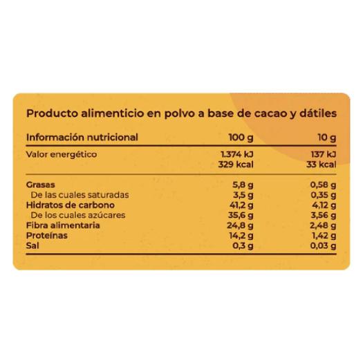 Dakaw Cacao con dátil en polvo Paleobull 300g