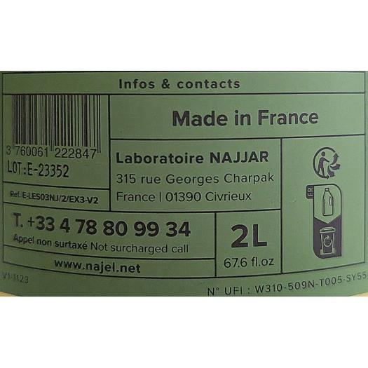 Detergente Lavadora de Alepo sin Perfume Najel Bio 2L